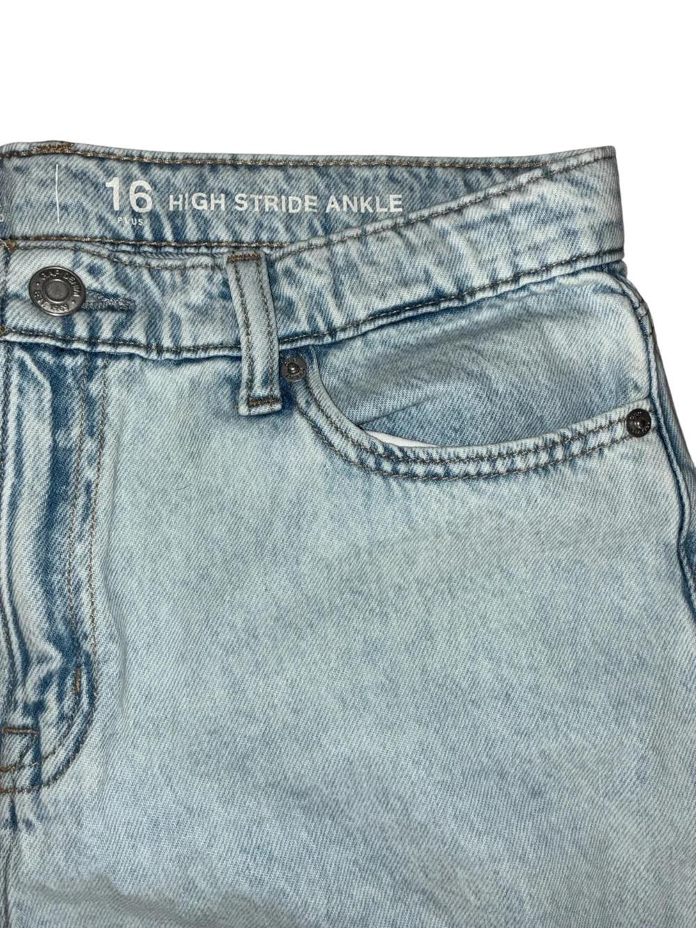 EUC GAP Kids High Rise Stride Wide-Leg Ankle Jeans 16 Plus Light Wash Y2K